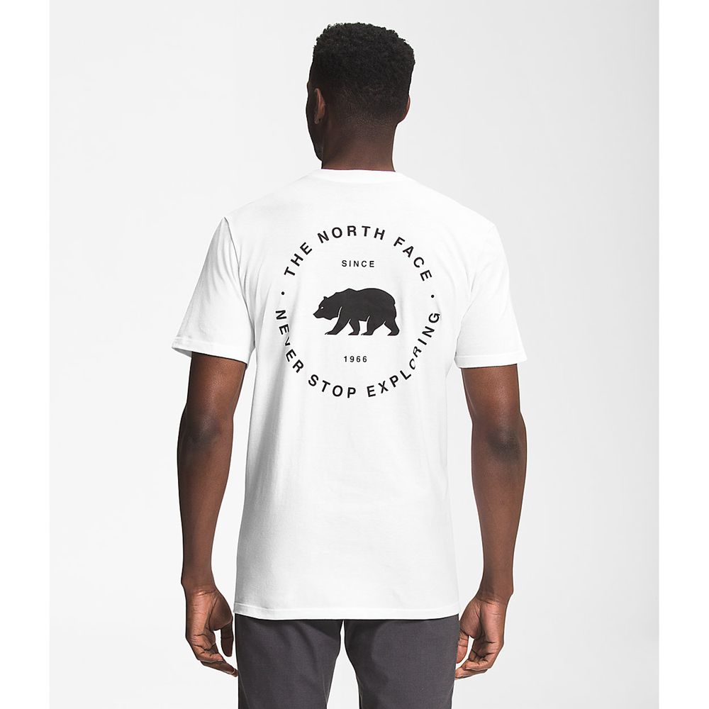 The North Face T-Shirts Mens Australia - The North Face Short Sleeve Bear Nse White (BYL-760593)